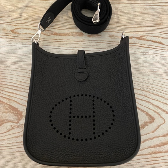 Hermes Handbags - Hermes Evelyn TPM 16, black w silver hardware